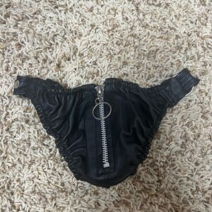 Black Kids Bottoms with Zipper Detail